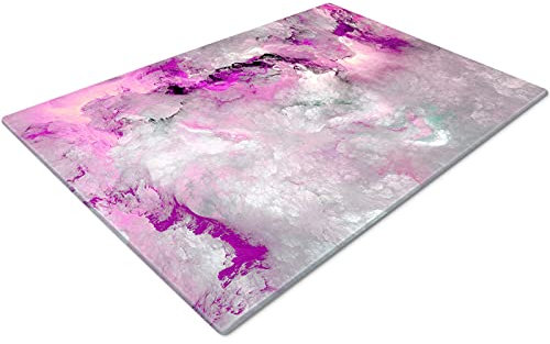 Glass Worktop Savers | Worktop Protectors Heat Resistant | Large Art Chopping Boards - Grey, White, Pink