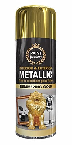 Classic Signature - 12 x Metallic Shimmering Gold Spray Paint 400ml Multi-Purpose Use, Spray for Metal and Wooden Furniture, Ornaments, Decorative Items and Much More for Interior & Exterior