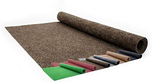 Moqueta exterior | dimensiones y colores a elegir | alfombra artificial ideal para terraza, piscina, balcón, garaje o sala de juegos, etc. | suelo exterior (150 x 200 cm, marrón)