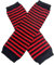 TACKTIMES 1 Paar Damen gestrickt Fingerlose Handschuhe gestreift Ellenbogen Fäustlinge Verlängerte Handschuhe Armstulpen für Winter Warme Party Outfit Kostüm Zubehör (Einheitsgröße, rot schwarz)