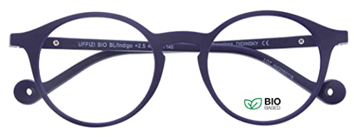 DIDINSKY Presbyopie Lesebrille oder Presbyopie Anti Blaulicht Anti Blaulicht für Männer und Frauen. Rubber Touch, flexible Bügel und entspiegelte Gläser - UFFIZI BIO (Indigo, 1, x)