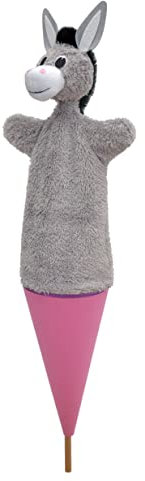 Marionette Handpuppe Tierhandpuppen Esel 58 cm, Ideal für Puppentheatre und Rollenspiele, für Kinder Baby Jungen Mädchen