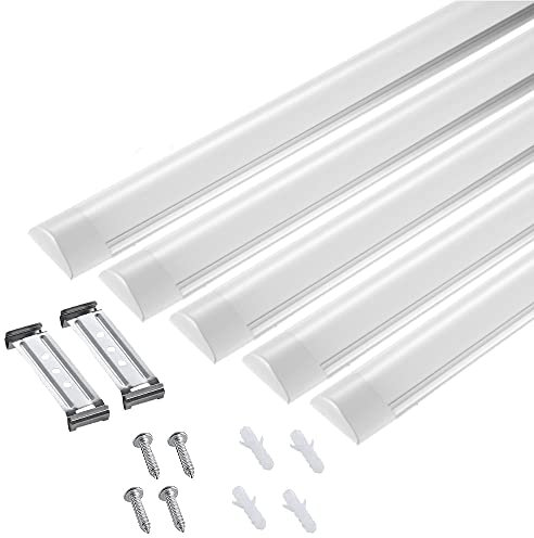 Manningham Lighting 20x 60w LED Batten Lights 6ft, 180cm, 6500k Daylight, IP20 LED Fluorescent Strip Light Fitting for Ceiling Home & Office, Workshop & Garage Lighting