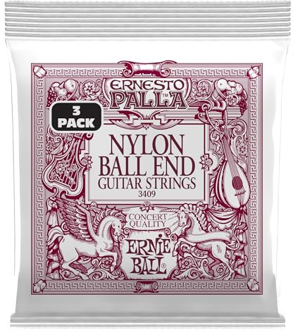 Ernie Ball Ernesto Palla Black & Gold Ball-End Nylon Classical Guitar Strings 3-Pack