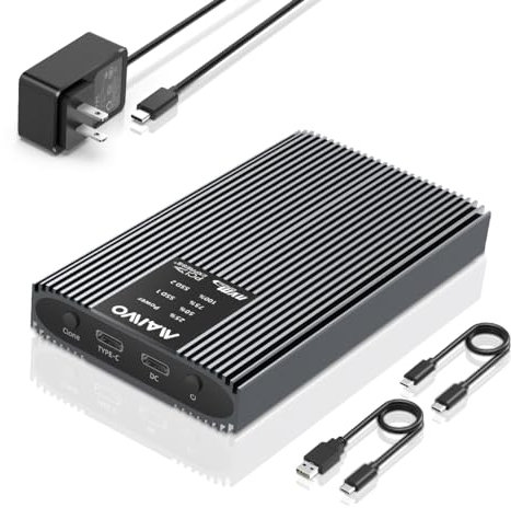 MAIWO NVMe Cloner M.2 SSD Duplicator, Dual Bay Enclosure with Offline Clone, 20Gbps USB 3.2 GEN 2x2 Type-C to M.2 PCIe NVMe SSD Adapter Reader, 8TB Capacity