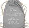 Turnbeutel Rucksack - Aufdruck selbst gestalten - Wunschtext I Geschenk personalisiert - Unisize - Hellgrau - stoffbeutel kindergarten beutel wechselkleidung personalisierte bedrucken sportbeutel