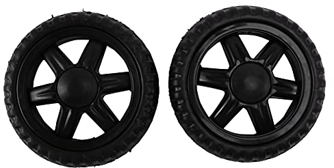 2 Stueck 13.5 x 2.5 cm Einkaufen Handwagen Rad - Schwarz