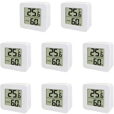 RANRAO Raumthermometer, Innenthermometer, LCD-Hygrometer, hochpräziser Sensor, Hygrometer, Temperaturüberwachung, Luftfeuchtigkeitsmesser für Zuhause, 8 Stück