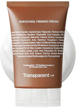 Transparent Lab Bakuchiol Firming Cream - Straffende Creme 50ml - 1% Bakuchiol, Peptide, Centella Asiatica, Retinol-Alternative, Reduziert Falten, verbessert die Festigkeit der Haut