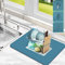 CALOPEAH Abtropfmatte, Geschirrablagematte, Super Saugfähige Unterlage Kaffeemaschine, Barmatte, Napfunterlage Hund, Napfunterlage Katzen, Blau, 50 x 40cm