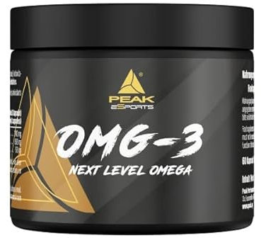 PEAK OMG-3-60 Kapseln I 20 Portionen I Fischöl I Omega-3 I Softgelkapseln I hochkonzentriertes EPA und DHA I Fettstoffwechsel (Cholesterin) I für normalen Blutdruck I normale Herzfunktion
