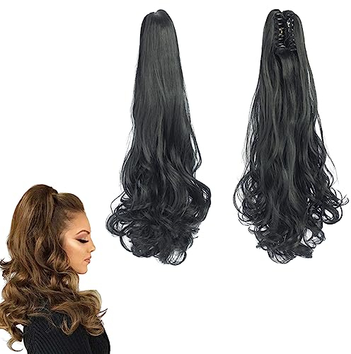 prinfantasy Wellige Pferdeschwanz Verlängerung Klaue Clip in Pony Tail Lange Synthetische Haarteil Einteilige Haarverlängerungen für Frauen, MW001