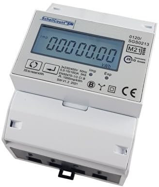 Schellcount3DM Mod-Bus Drehstromzähler, 100A, MID geeicht, LC-Display, 4TE breit