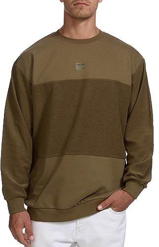 Indicode Herren INBridge Sweatshirt aus Baumwoll-Mix mit RIPP-Bündchen | Bequemer Freizeitpullover aus weichem Baumwollgemisch, Sweater, Freizeitpullover, Alltagspulli, Rundhalspullover für Männer