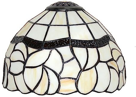 8-Zoll Tiffany Stil Lampenschirm Ersatz, pastorale Blumen Glasmalerei Lampenschirm nur für Tischlampen Pendelleuchten Wandleuchten, kleines Loch
