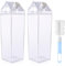 INQUIRLLY Lot de 2 bouteilles d'eau carrées en plastique transparent de 1 litre - Pour les sports de plein air, les voyages, le camping