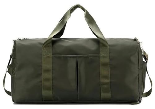 Herren und Damen Reisetasche mit Schuhfach Sport Tote Gym Bag Weekender Übernachtung Umhängetasche, Army Green1