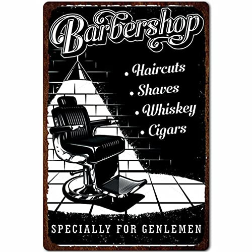 Metall Wandschild Barbershop Signage Sofa Stuhl Barber Art Retro Schilder Vintage Blech Blechschild Retro Metall Poster Für Bar, Home, Café 20x30cm