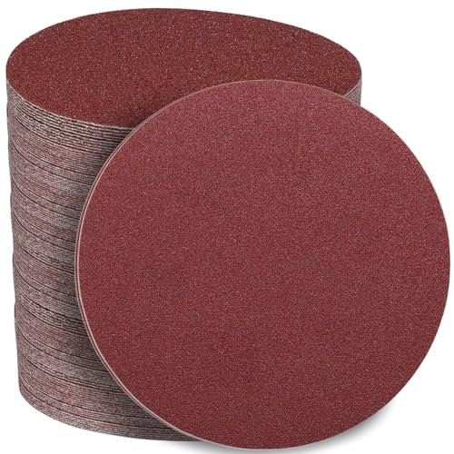 STEBRUAM 100pcs 150mm Sanding Discs,6 inch No Holes Hook and Loop Sanding Pads 40/60/80/120/180/240/320/400/600/1000 Grit for Random Orbital Sander Pads All Oscillating Tools