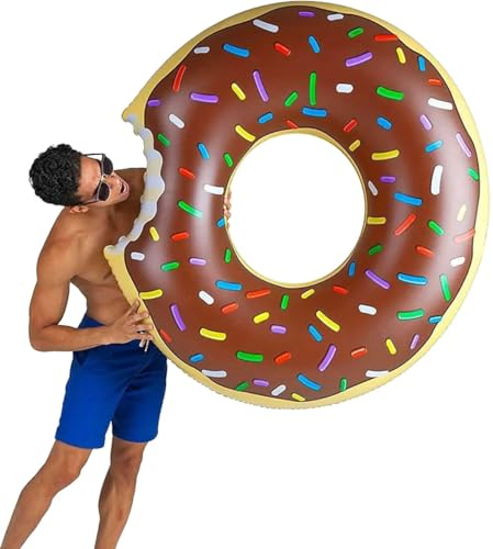 Martom Donut BRAUN Strand AUFBLASBARES Rad Schwimmring für Erwachsene, großer aufblasbarer Donut, Schwimmring, für den Sommer, Wasserspielzeug für Kinder und Erwachsene