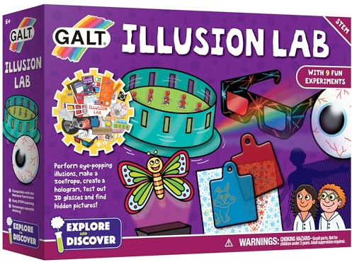 GALT Illusion Lab – Kids Science Kit with 9 Experiments, 3D Glasses & More | Explore & Discover Children's Science Sets – National Curriculum STEM Toys & Educational Toys for 6+ Year Olds