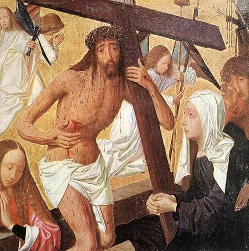 EQVRDCUW Berühmtes Gemälde Leinwand Kunstdrucke Poster Wandbilder auf Leinwand Vir dolorum von geertgen tot sint jans Moderne Kunst Wandbild für Wohnkultur 60x90cm