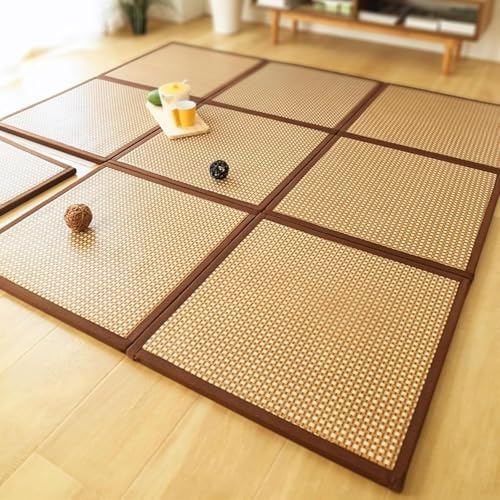 MIAOXIAO Japanische Futon-Matratze Eisrattan Matten Faltbare Tatami-Matte Tragbare Isomatte Nickerchenmatten, Bambusmatten for das Schlafzimmer zu Hause,1,180x180cm/71x71inch