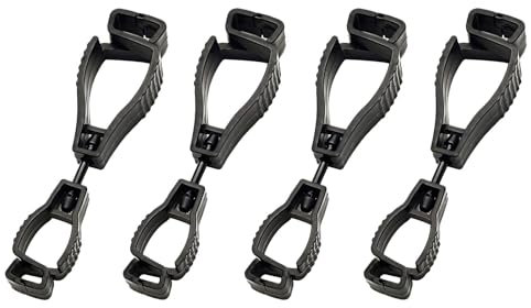 Glove Clips, Glove Clip Holder, 4 PCS Glove Grabber Clip, Safety Work Glove Clip, Glove Keeper, Glove Clamp Grabber Catcher, Labor Glove Holder Guard, Work Safety Clip for Work Gloves (Black), Glove C
