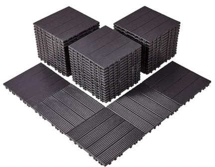 VEVOR Azulejos Entrelazados para Terraza, de Plástico, Resistentes al Agua, para Uso en Todo Tipo de Climas, para Terrazas, Porches, Piscinas, Balcones, Patios, Marrón Oscuro, 300 x 300 x 20 mm 54 uds