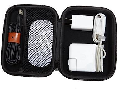 OSALADI Boîte de Rangement Écouteurs EVA Sacoche Portable pour Disque Dur et Batterie Externe Étui Compact et Noir