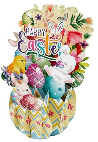 Osterkarte 3D Pop-Up Grußkarte, Osterkarten 2025, Osterkarten Mit Umschlag, 3D Karte Ostern,Osterkarten 3D Karten Pop Up Grußkarten, DIYGrußkarte Für Kinder Ostergeschenk Geschenkkart