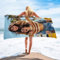 Changtai Personalisiert Strandtuch mit Namen und Foto aus Mikrofaser, Schnelltrocknend Strandhandtuch Sandfreie Stranddecke Badetuch Leicht Weiches Pflegeleicht Beach Towel für Strand Reise Schwimmen