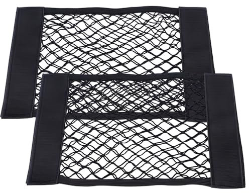 Lot de 2 Filets de Coffre Auto, Filet Élastique Universel pour Voiture/SUV, Organisation et Rangement Résistant pour Bagage (40x25 cm)