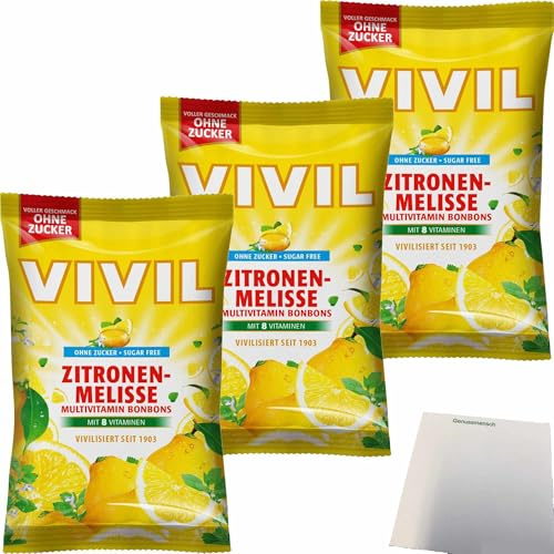 usy Bundle für Vivil Zitronenmelisse ohne Zucker 3er Pack (3x120g Packung) + usy Block
