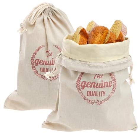 TNTGMG Leinen-Brotbeutel,2 Stück Bienenwachs-Brotbeutel für Selbstgebackenes Brot,30 × 40 cm,Wiederverwendbarer Baumwoll-Saver-Beutel mit TPU-Futter,Waschbarer, umweltfreundlicher Lebensmittelbeutel