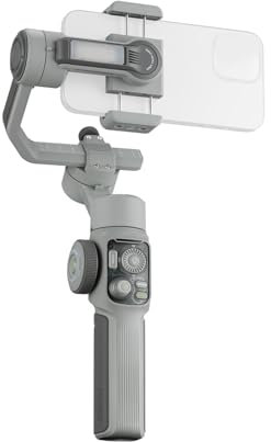 3 Gimbal-Stabilisator für Smartphones, 360 ° -Wan-Achse-Rotation, 3-Achsen-Nutzlast-Telefon-Gimbal-integriertes Licht, Tragbar und Faltbar, Vlogging-Stabilisator (Glatt 5e)