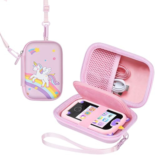 Leayjeen Smartphone-Tasche für Kinder, passend für Yosfeng/BAISIQI/Hapikids/MOMILLA, mit Schulterriemen und Tragegriff, Rosa