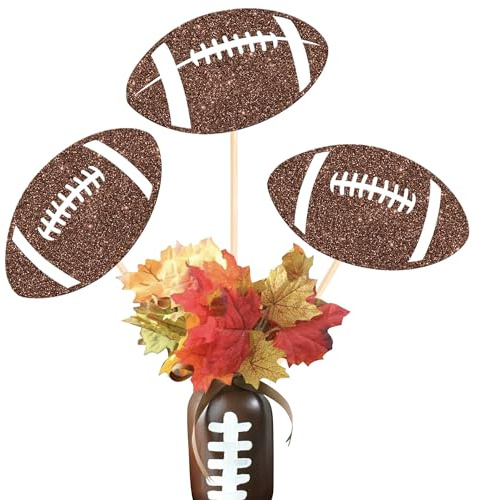 12 Packung American Football Geburtstag Tortendeko Rugby Fussball Cake Topper Centerpiece Sticks Kuchendeko für Geburtstag für Amerikanischer Fußball Thema Party Kuchen Deko