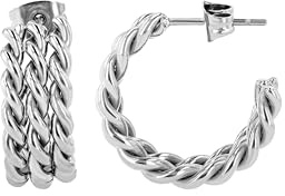 Akzent Wasserfeste Edelstahl Ohrringe Creolen Damen in Silber & Gold, 100% Wasserfest & Hautverträglich (Silber)