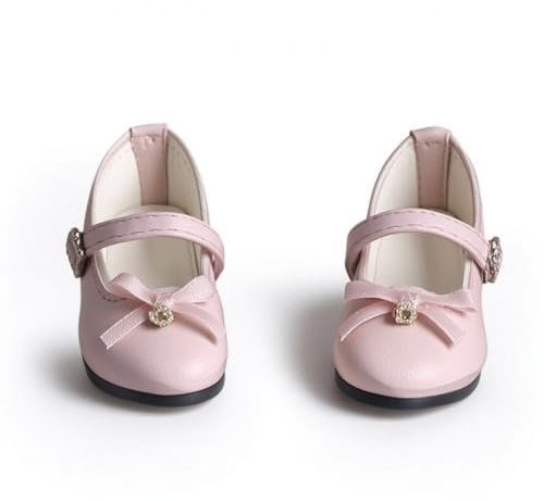 KiBcsLic Bjd Puppenschuhe hochwertig Riemchenschuhe mit Schleife Puppenschuhe klassisch Riemchenschuhe für Puppensammler , Rosa