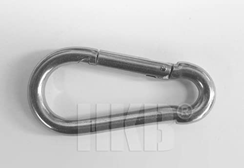 10 Stück HL Karabinerhaken, robuster Allround-Haken aus Edelstahl, V2A, 8 x 80 mm, Artikel-Nr. 20164