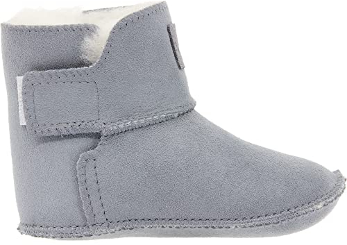Vanuba - Kinder Hausschuhe Kiko 22 EU, Lammfell Winterschuhe, Baby Schuhe, Junge und Mädchen, Echtleder, Handgefertigt, Warme - Grau/Weiß