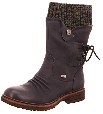 Rieker Damen 94750 Winterstiefel Blau Ozean Black Grey 14, 43 EU