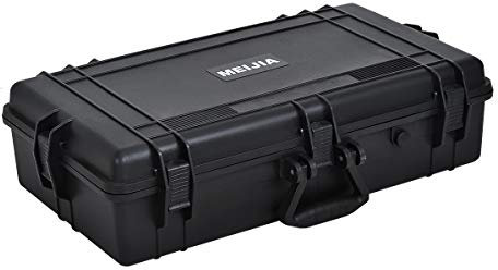 MEIJIA Portable All Weather Waterproof Protective Case,Hard Compact Camera Case with Customized Foam, fit use of Drones,Camera,Equipments,Pistols,Elegant Black, (28.84x16.92X7.08)
