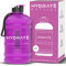HYDRATE XL Jug 2.2 Litre Water Bottle - BPA Free with Nylon Strap and Flip Cap for Daily Use - Hydration Bottle for Active Lifestyles - Water Bottles for Gym, Travel, and Outdoor (Frosted Purple)