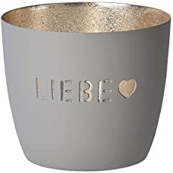 Gift Company [MM [W] Madras, Windlicht, M, Liebe, Flannel/Gold