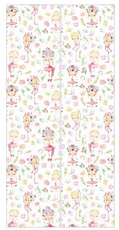 Schiebegardinen Set Ballerinas mit Blumen Pastell 2 Flächenvorhänge 250 x 120cm Deckenhalterung