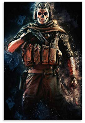 DIDIWEI Duty Modern Warfare Ghost Simon Ghost Riley Leinwand Kunst Poster und Wandkunst Bilddruck Moderne Familienzimmer Dekor Poster 20x30inch(50x75cm)