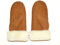 SUPER s6x Lammfell Handschuhe Fäustlinge, Fausthandschuhe Merino Lammfell, (M) Cognac - braun - olive, Damen - Größenbeschreibung siehe Produktbeschreibung