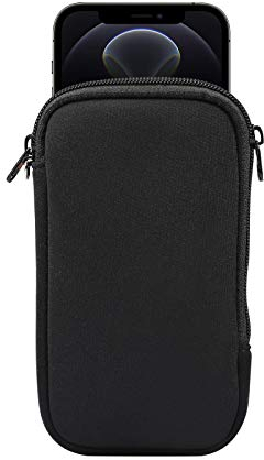Neopren-Handyhülle, Netztasche, Umhängeband für Phone 16 15 14 13 12 11 Pro iPhone X XS iPhone SE Samsung Galaxy S24 S23 S22 S21 S20 S10 S10e A01, Google Pixel 8 7a 5 4a 4 (M, Schwarz)